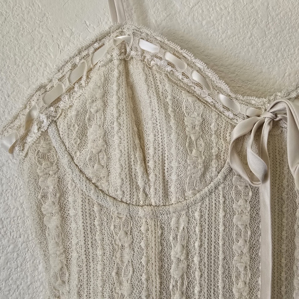 Women's Lace Dress Sz Med Fairy Whimsy Coquette Babydoll Festival Boho Gypsy Y2k - Picture 5 of 12